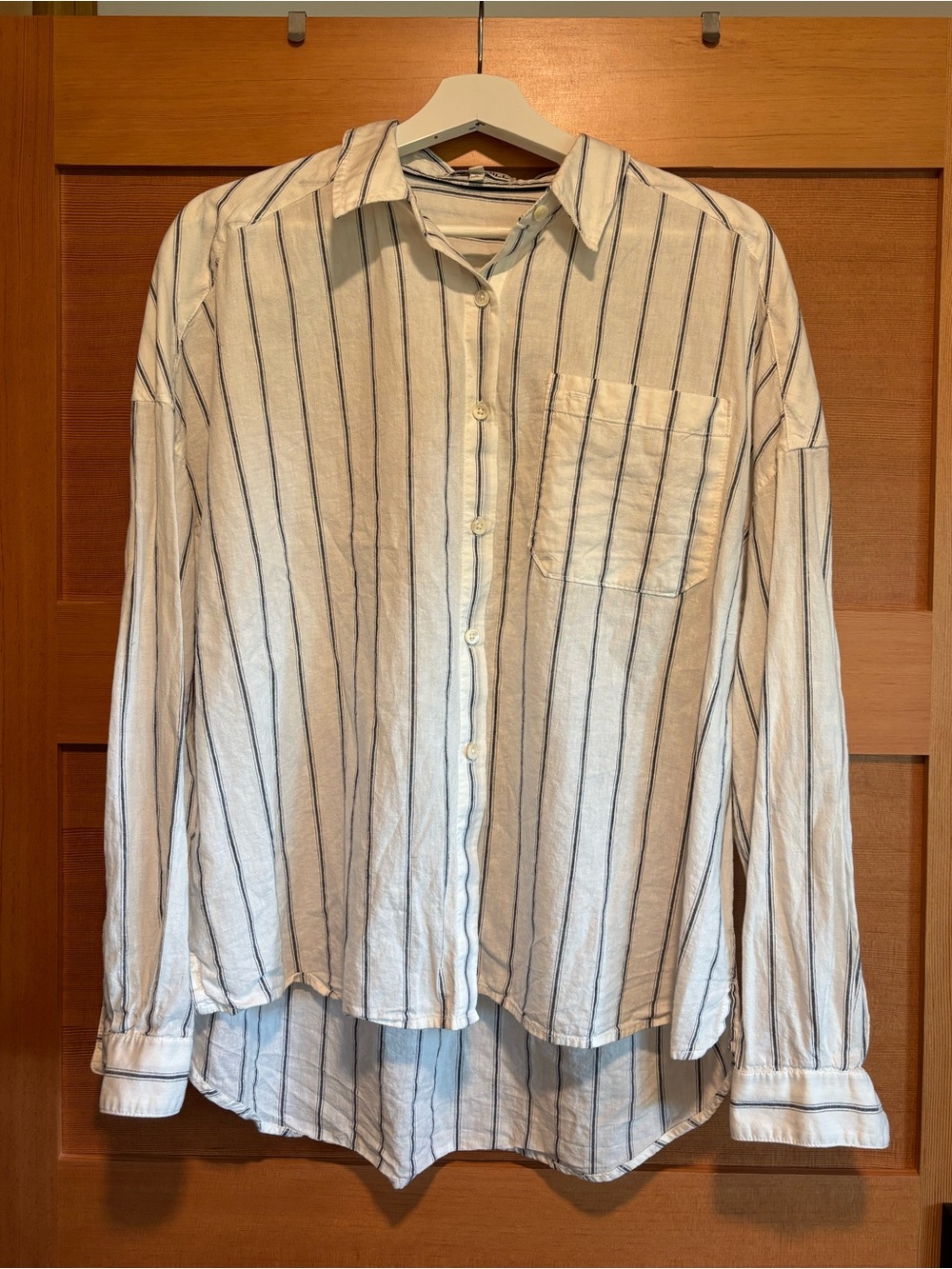 Alex Mill Striped Button Down Shirt Cotton Linen Blend Large